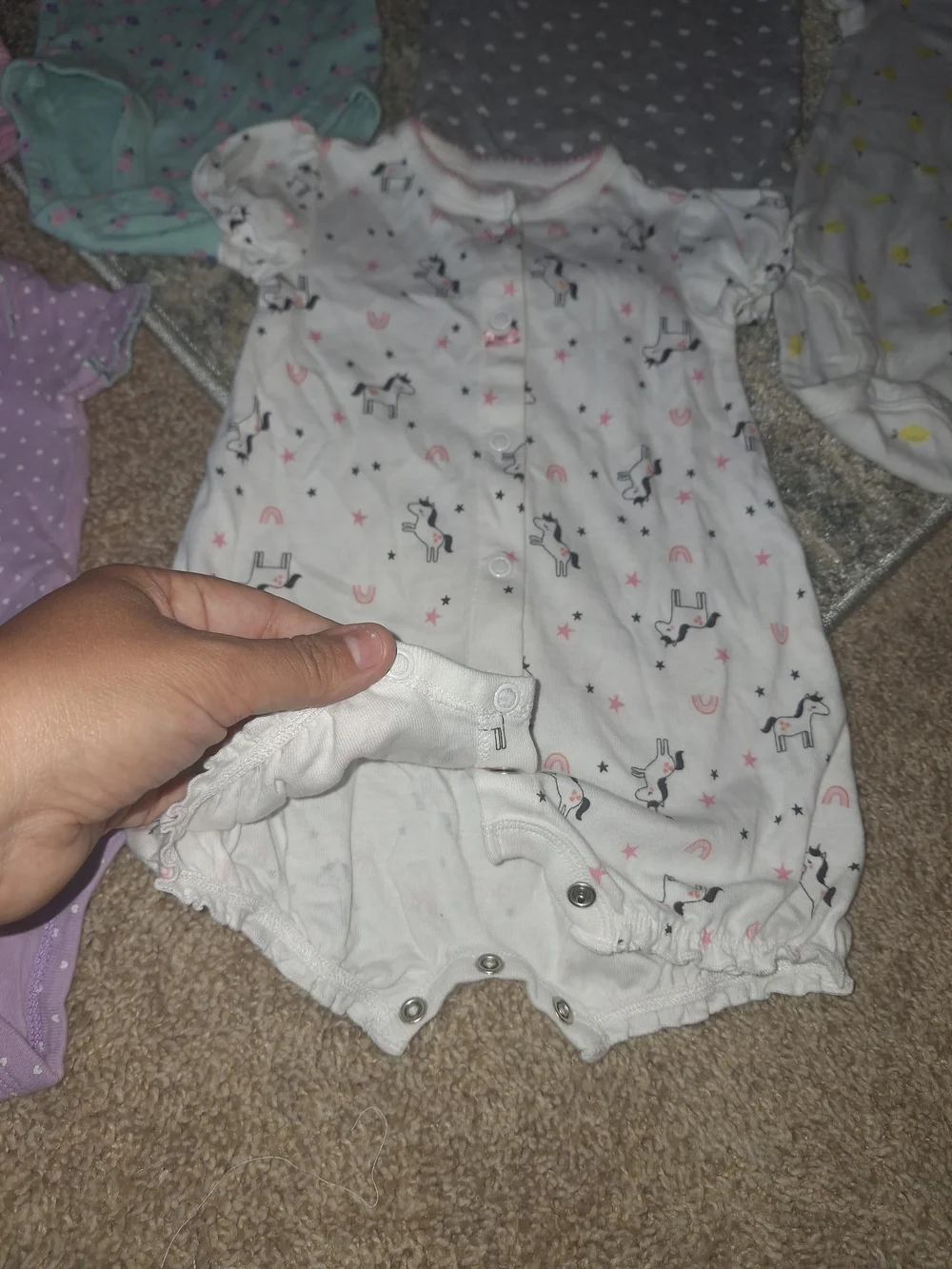 Lot Of 8- Baby Girls Assorted Short-Sleeve Onesie Set - Pastel Mix